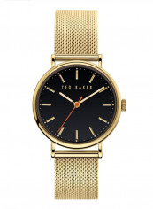 Women's Classic Round Shape Black Dial With Gold Plated Bracelet Analog Watch
