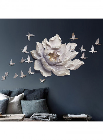 Flower 3D Wall Art Golden/White 6.53kg
