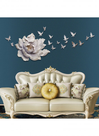 Flower 3D Wall Art Golden/White 6.53kg
