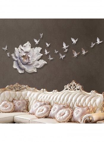 Flower 3D Wall Art Golden/White 6.53kg