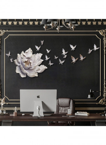 Flower 3D Wall Art Golden/White 6.53kg