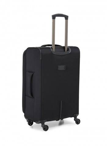 Softside 3 Piece Luggage Trolley Set Black