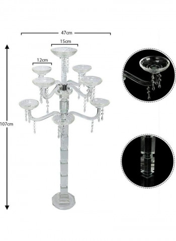Stylish 7 Arms Crystal Candelabra Candle Stand Clear 47x107cm