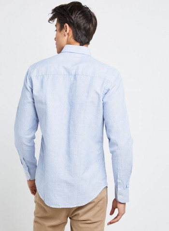 Full Sleeve Casual Cotton Shirt Blue