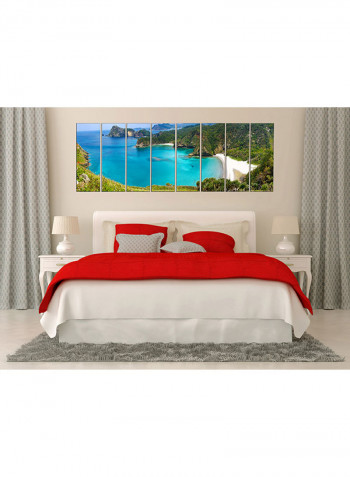 8-Piece Framed Canvas Wall Art Painting Multicolour 100x32inch