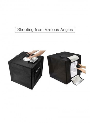 3-Piece LED Photography Studio Shooting Softbox Set Black/Silver