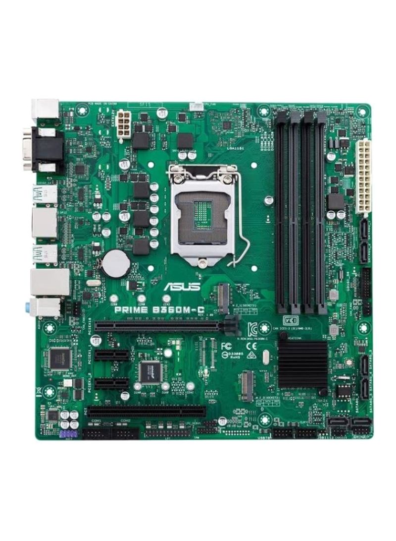 Prime Micro-ATX B360M-C/CSM Motherboard 64GB Green/Black