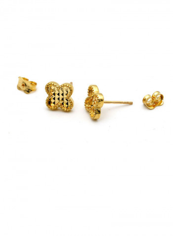 18 Karat Gold Glittering Earrings