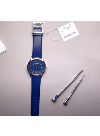 Men's Leather Analog Wrist Watch