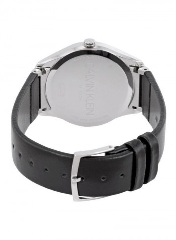 Men's Classic Black Leather Strap Watch