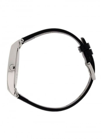 Men's Classic Black Leather Strap Watch