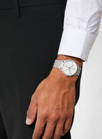 Men's Minimal Silver Stainless Steel Strap Watch