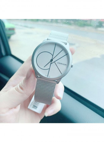 Men's Minimal Silver Stainless Steel Strap Watch