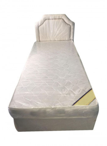 Bed With Medical Mattress And Head Board Beige Single
