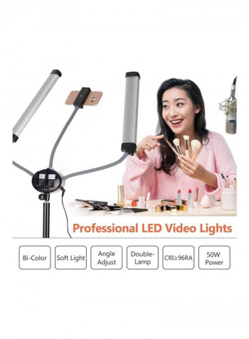Dual Arm LED Video Lamp Black/White