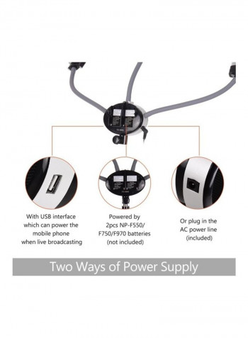 Dual Arm LED Video Lamp Black/White