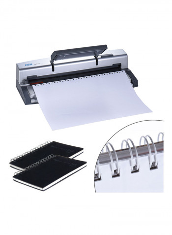 A4 Paper Puncher And Binder Punch Wire Binding Machine Silver