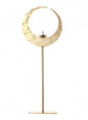 Crescent Candlestick Ornament Abstract Sculpture Gold 5.602kg