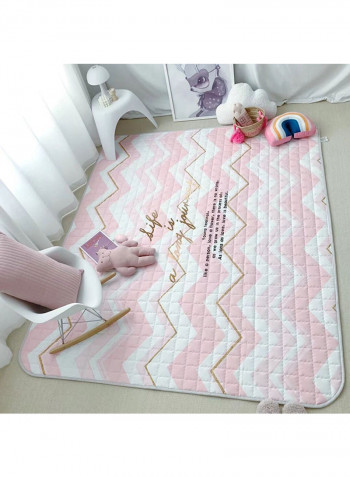 Block Thickened Waterproof Carpet Pink/White 80X190centimeter