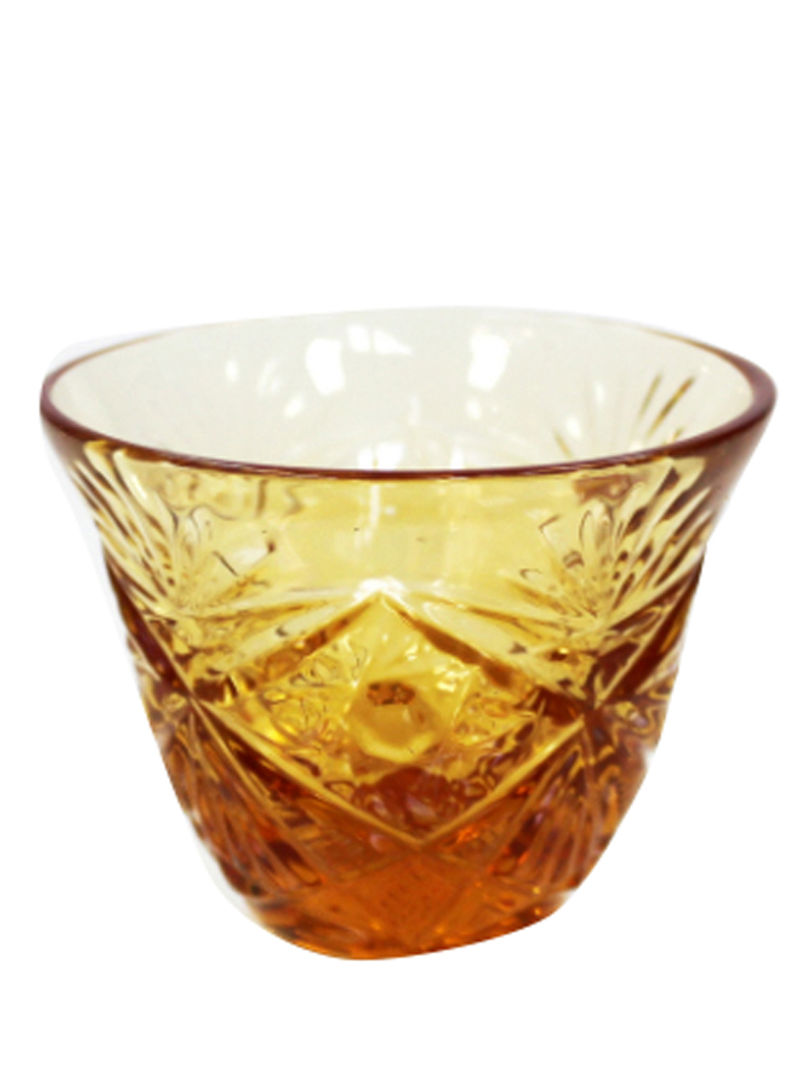 6-Piece Tea Amber Crystal Cup Set Dark Yellow 46 x 64centimeter