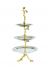 Stainless Steel 3 Tier Server Silver/Gold 8x10x12inch reviews Stainless Steel 3 Tier Server Silver/Gold 8x10x12inch