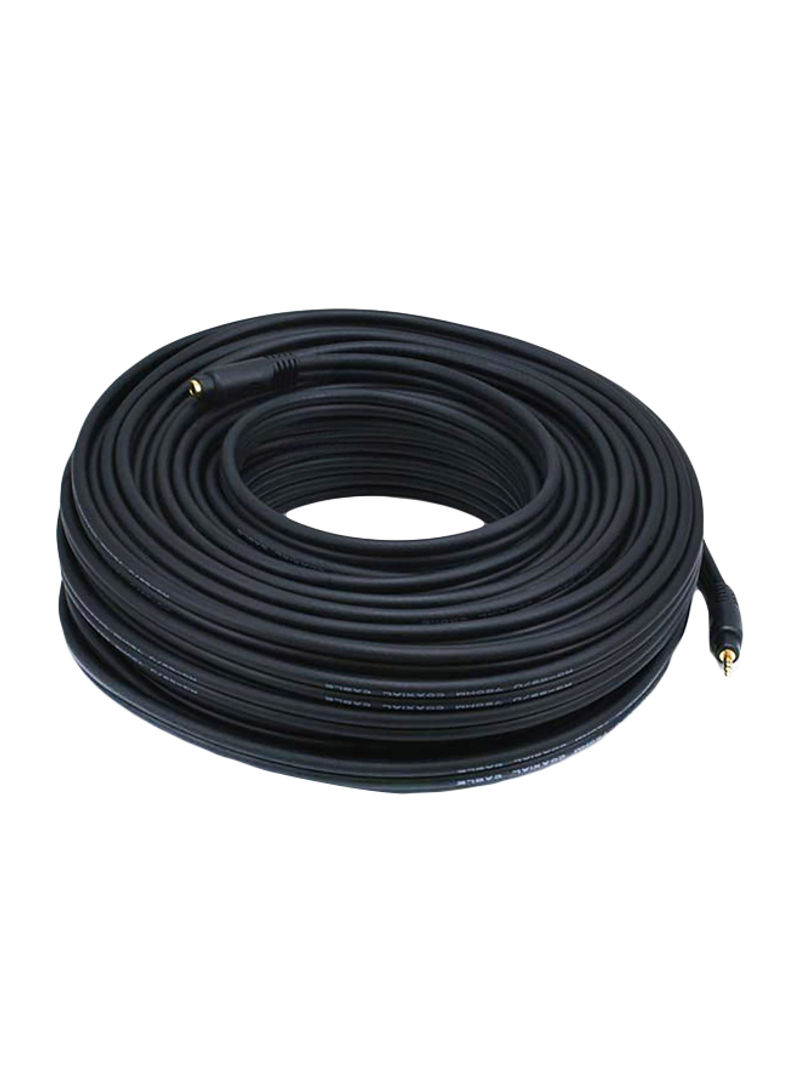 Premium Stereo Male To Stereo Female 22 AWG Extension Cable 100feet Black