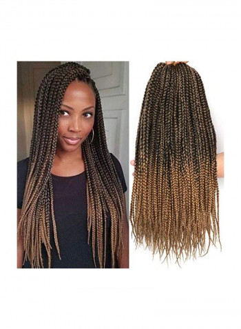 7-Piece Braided Crochet Hair Extension Set Brown 18inch