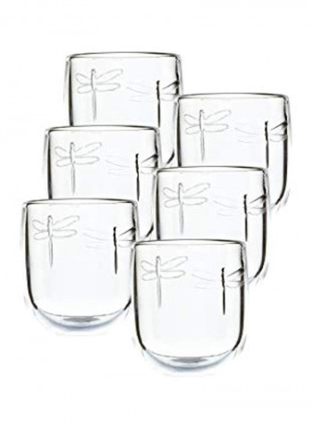 6-Piece Dragonfly Tumbler Set Clear