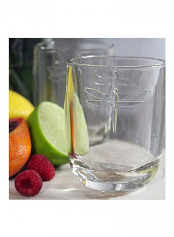 6-Piece Dragonfly Tumbler Set Clear