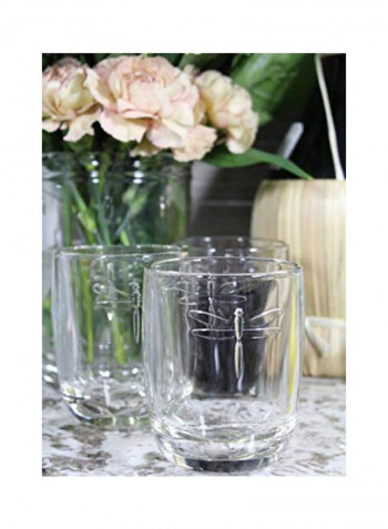 6-Piece Dragonfly Tumbler Set Clear