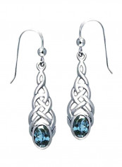925 Sterling Silver Celtic Irish Love Knot Dangle Earrings