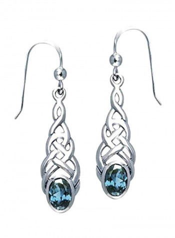 925 Sterling Silver Celtic Irish Love Knot Dangle Earrings