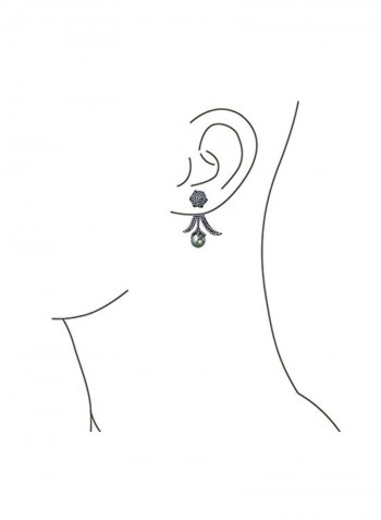 925 Sterling Silver Bridal Leaf Pearl Earrings