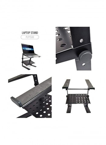 Adjustable Laptop Stand With Shelf Storage And Height Alignment