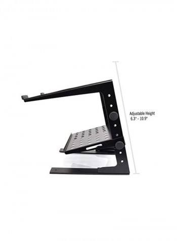 Adjustable Laptop Stand With Shelf Storage And Height Alignment