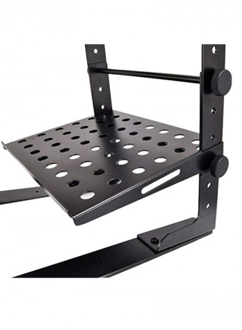 Adjustable Laptop Stand With Shelf Storage And Height Alignment