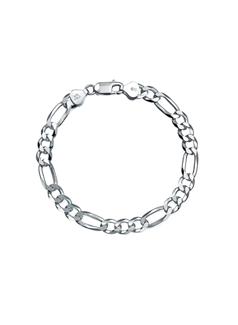 925 Sterling Silver Figaro Chain Bracelet