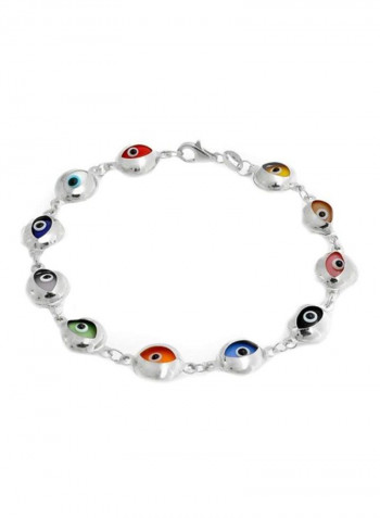 925 Sterling Silver Glass Evil Eye Bracelet