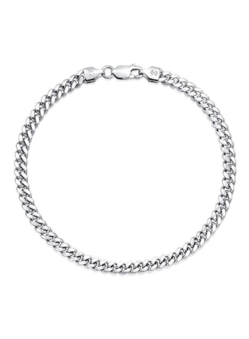 925 Sterling Silver Miami Cuban Curb Link Chain Bracelet