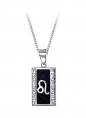 925 Sterling Silver Goldstone Celestial Zodiac Pendant Necklace
