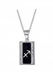 925 Sterling Silver Goldstone Glass Horoscope Necklace