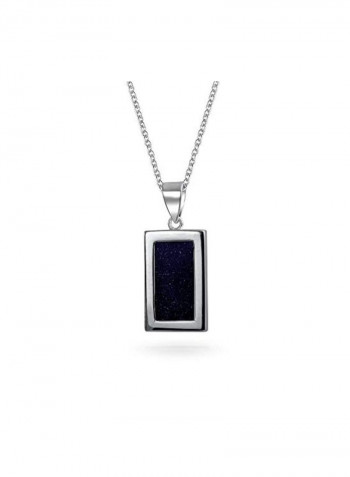 925 Sterling Silver Goldstone Glass Horoscope Necklace