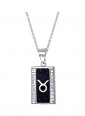 925 Sterling Silver Goldstone Zodiac Pendant Necklace