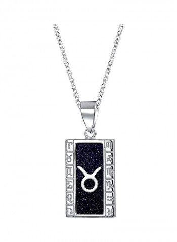 925 Sterling Silver Goldstone Zodiac Pendant Necklace