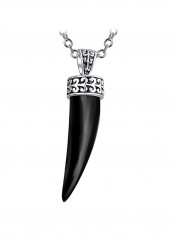 925 Sterling Silver Black Onyx Gemstone Pendant Necklace