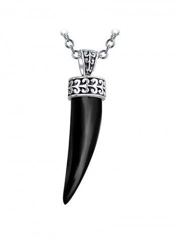 925 Sterling Silver Black Onyx Gemstone Pendant Necklace