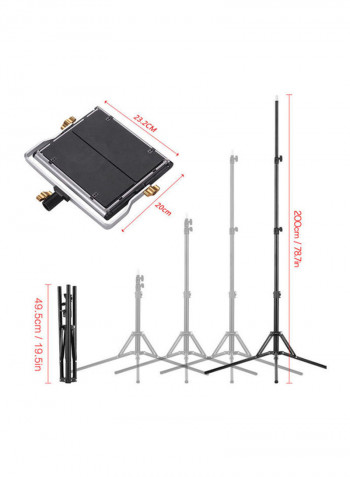 LED Photography Light With Barn Door 200cm Black/White