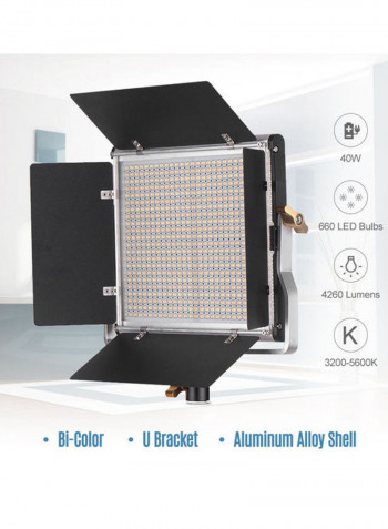 LED Photography Light With Barn Door 200cm Black/White