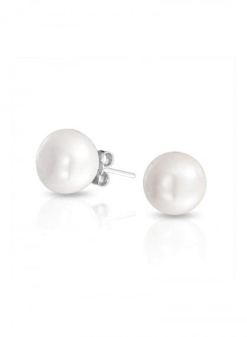 Silver Plated Pearl Earring And Necklace Set