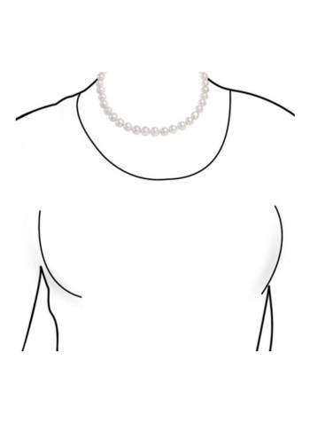 Silver Plated Pearl Earring And Necklace Set